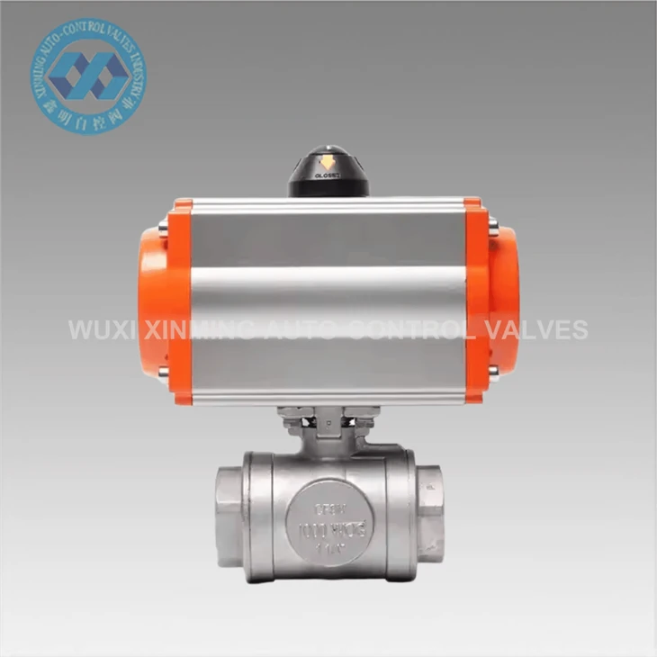 High Quality Stainless Steel Pneumatic Three-way Ball Valve